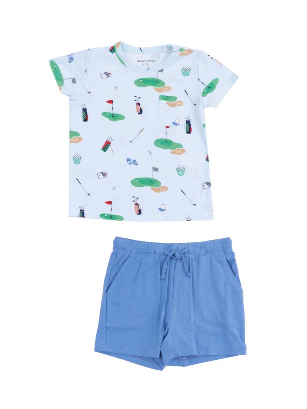 ANGEL DEAR Baby Boy Golf Things Bamboo Tee and Shorts Set - 6-12M